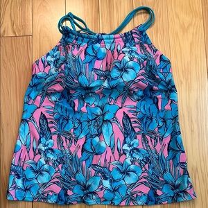 Rotita Floral Pink and Blue women’s bikini top size L